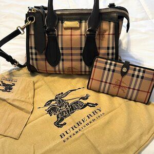 Burberry Purse - Authentic - Med - Haymarket Bowling Purse with Matching Wallet